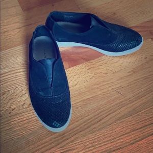 Tahari leather slip ons